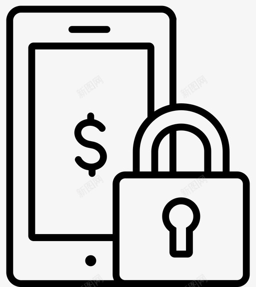 安全移动支付锁智能手机图标svg_新图网 https://ixintu.com 商业金融 安全移动支付 智能手机 锁