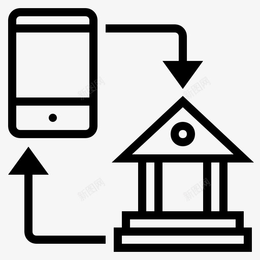 手机银行数字银行网上银行图标svg_新图网 https://ixintu.com 手机银行 数字银行 网上银行