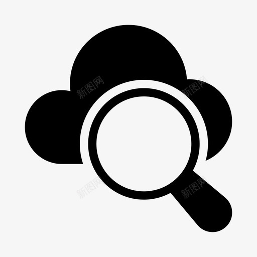搜索云数据库图标svg_新图网 https://ixintu.com 云 搜索 搜索引擎优化和营销字形图标 放大镜 数据库 营销