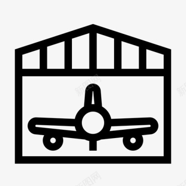 飞机库飞机棚机场标牌图标图标