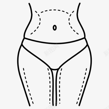 女性身体脂肪团抽脂图标图标