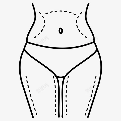 女性身体脂肪团抽脂图标svg_新图网 https://ixintu.com 女性身体 抽脂 整形 脂肪团