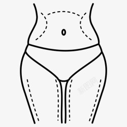 抽脂整形女性身体脂肪团抽脂图标高清图片