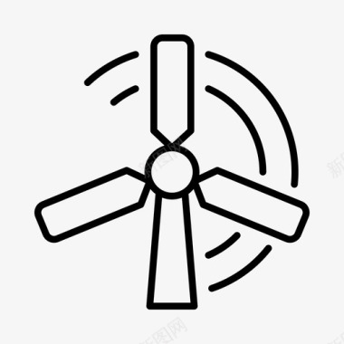 风力涡轮机生态绿色能源图标图标