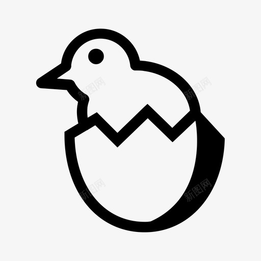 蛋小鸡孵化图标svg_新图网 https://ixintu.com 孵化 小鸡 蛋 蛋字形第二卷