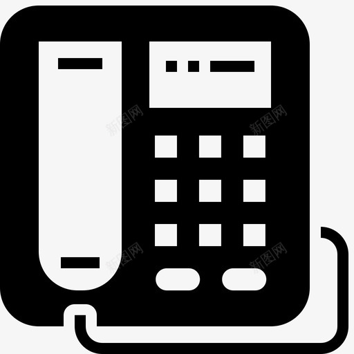 电话通讯固定电话图标svg_新图网 https://ixintu.com 固定电话 家用电器标志 接收器 电话 通讯