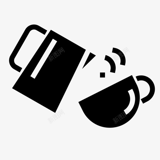 拿铁艺术咖啡倒酒图标svg_新图网 https://ixintu.com 倒酒 咖啡 拿铁艺术