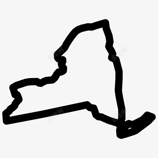纽约纽约地图纽约州图标svg_新图网 https://ixintu.com 纽约 纽约地图 纽约州 美国各州地图大纲