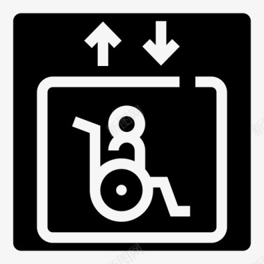 电梯残疾人机场标志图标图标