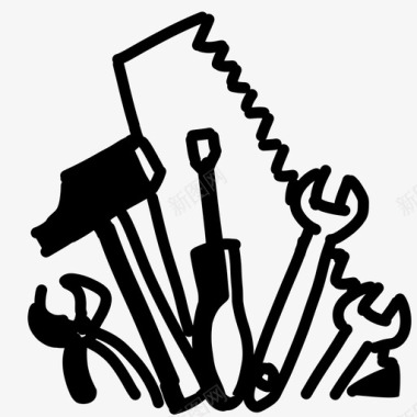 成套工具锤子锯子图标图标