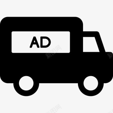 广告车交通工具媒体广告图标图标