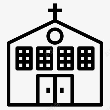 教堂建筑修道院图标图标