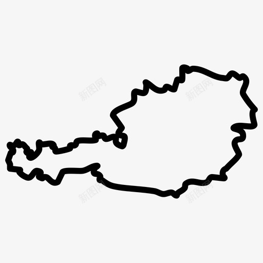 奥地利地图欧洲国家地图薄图标svg_新图网 https://ixintu.com 奥地利地图 欧洲国家地图薄