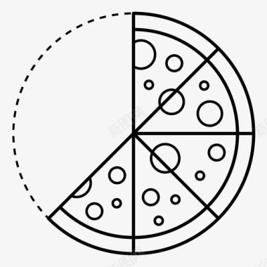 披萨八分之五除法分数图标图标