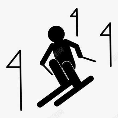 滑雪比赛运动图标图标