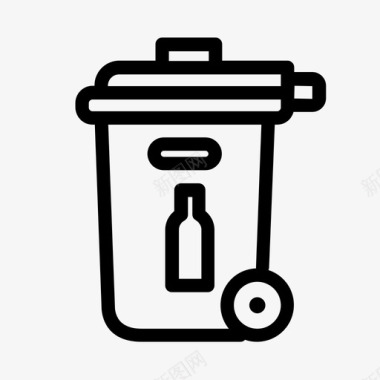 垃圾垃圾桶玻璃图标图标