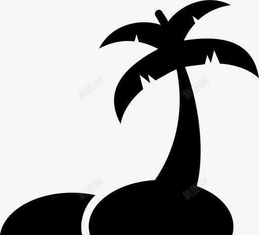 海滩椰树假日图标svg_新图网 https://ixintu.com 假日 大海 椰树 海滩 炎热的天气