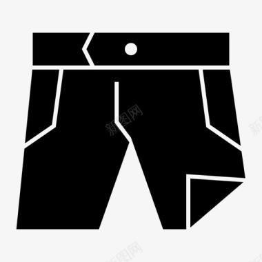 短裤抽屉时尚图标图标