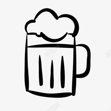 啤酒杯酒精庆祝图标图标