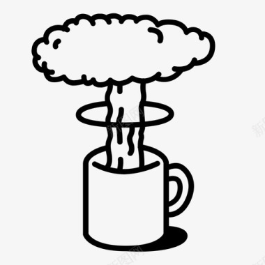 原子咖啡云爆炸图标图标