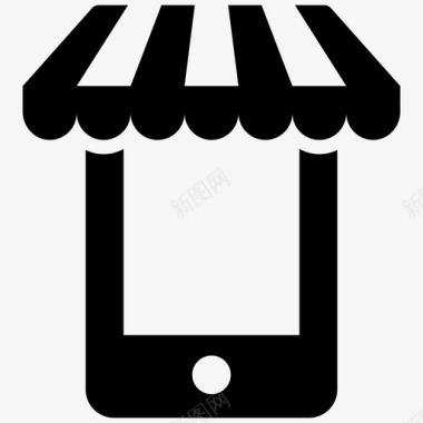 移动商店在线购物电子商务图标图标