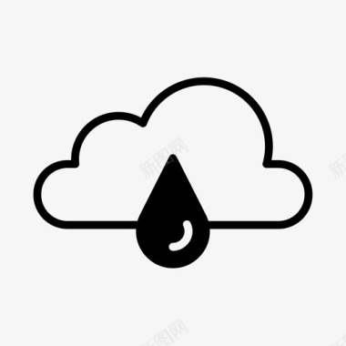 水滴和云生态雨图标图标