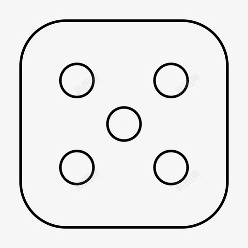 掷骰子数五图标svg_新图网 https://ixintu.com 五 掷骰子 数 玩