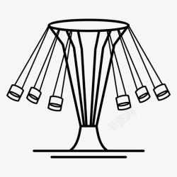 旋转秋千游乐设施游乐场露娜公园图标高清图片