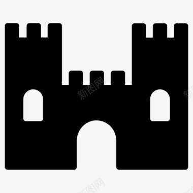 城堡建筑中世纪图标图标