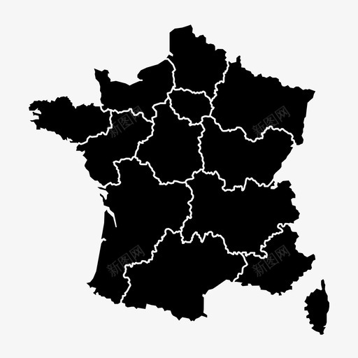 法国地区地图欧洲法国图标svg_新图网 https://ixintu.com 欧洲 法国 法国地区地图