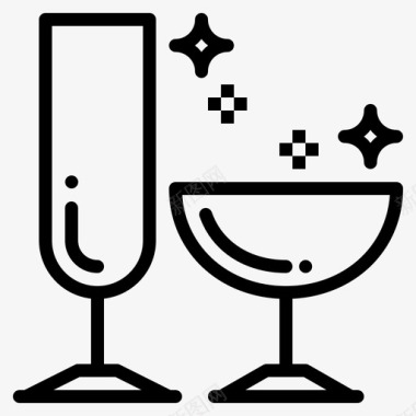 酒杯酒鸡尾酒图标图标