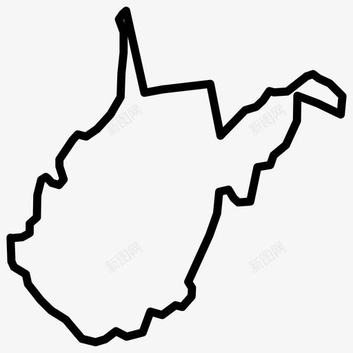 西弗吉尼亚西弗吉尼亚地图美国各州地图薄图标svg_新图网 https://ixintu.com 美国各州地图薄 西弗吉尼亚 西弗吉尼亚地图