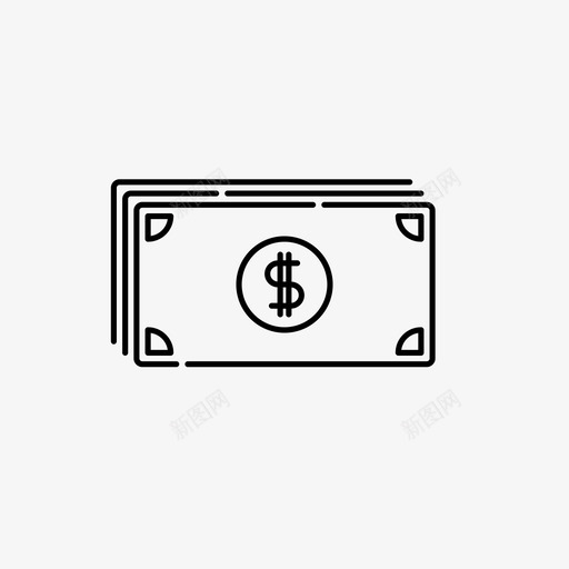一堆钱现金纸币图标svg_新图网 https://ixintu.com 一堆钱 加密货币 现金 纸币