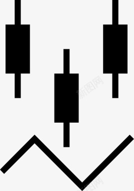 股票蜡烛图趋势图标图标