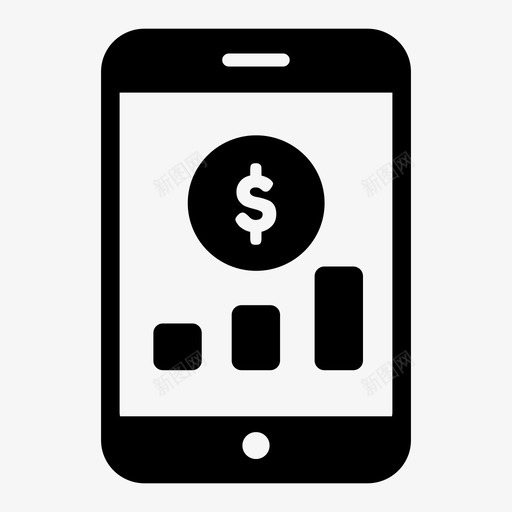 统计商务金融图标svg_新图网 https://ixintu.com 商务 智能手机 移动 统计 营销和金融 货币 金融