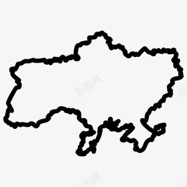 乌克兰地图欧洲国家地图薄图标图标