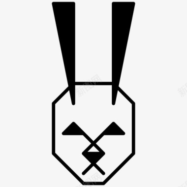 暴躁的兔子动物兔子图标图标