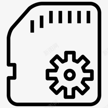 sd卡齿轮齿轮闪存图标图标