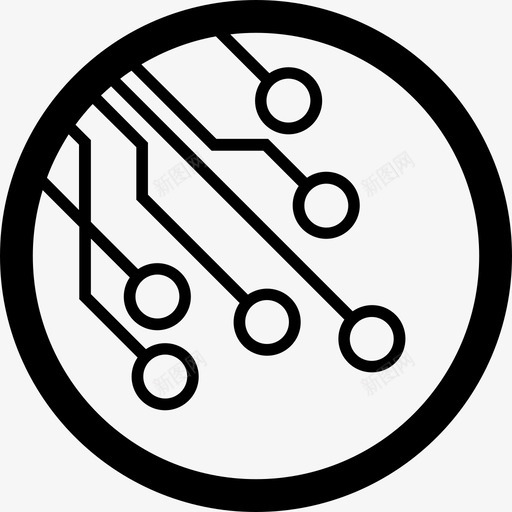 技术电路计算机图标svg_新图网 https://ixintu.com 技术 电子 电路 电路板 网络 节点 计算机