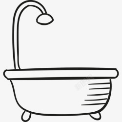 带浴缸带淋浴的浴缸医疗用品家居用品图标高清图片