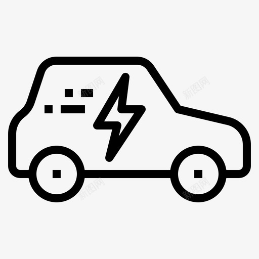 环保汽车电力能源图标svg_新图网 https://ixintu.com 汽车设备服务 环保汽车 电力 能源