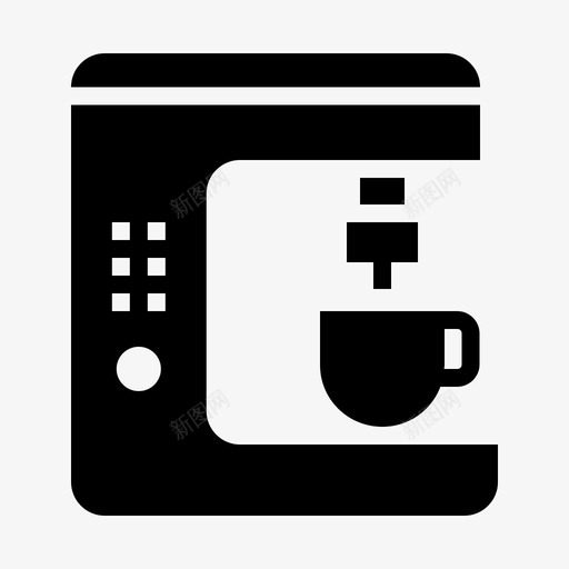 咖啡机浓缩咖啡厨房图标svg_新图网 https://ixintu.com 压榨机 厨房 咖啡机 家用电器雕刻 浓缩咖啡 茶