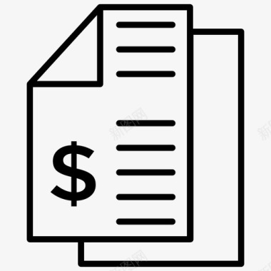账单报告页面商业和财务图标图标