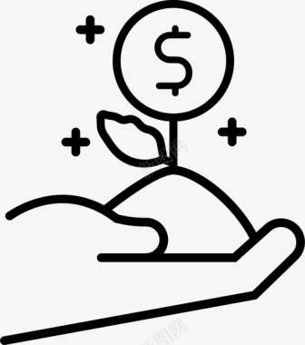 成长美元手图标图标