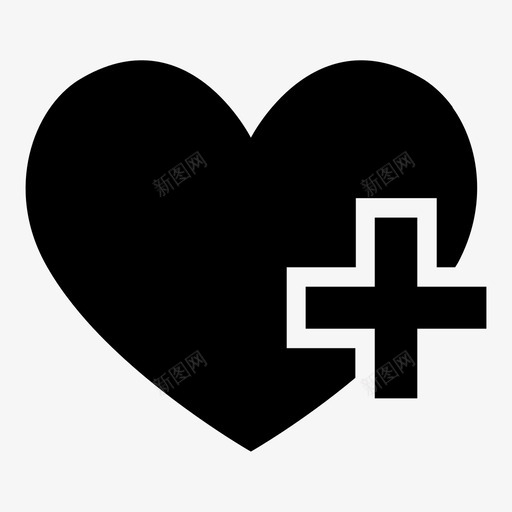 心脏增强交叉健康图标svg_新图网 https://ixintu.com 交叉 健康 医疗 心脏增强
