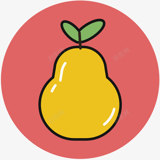 pearsvg_新图网 https://ixintu.com pear 填充 多色 可爱 扁平