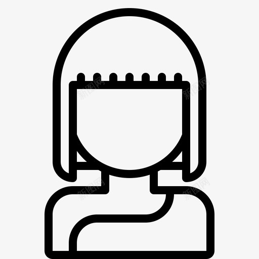 头像发型人物图标svg_新图网 https://ixintu.com 人物 发型 头像 女人