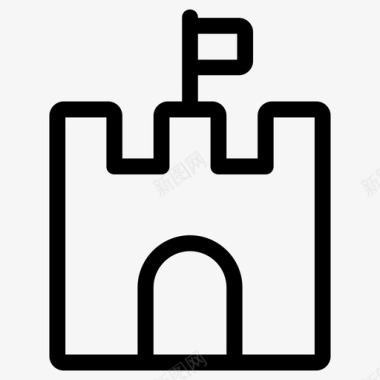 城堡要塞中世纪图标图标