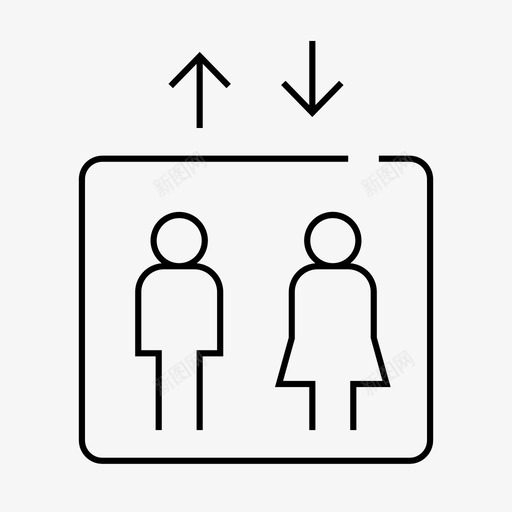 电梯升降机楼梯图标svg_新图网 https://ixintu.com 上行 升降机 机场标志灯 楼梯 电梯