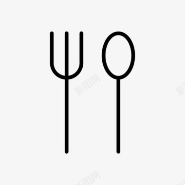 叉子和勺子餐具食物图标图标